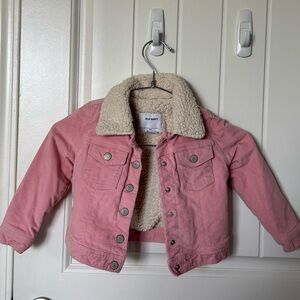 OLD NAVY Pink Corduroy Jacket w/ Fur Lining